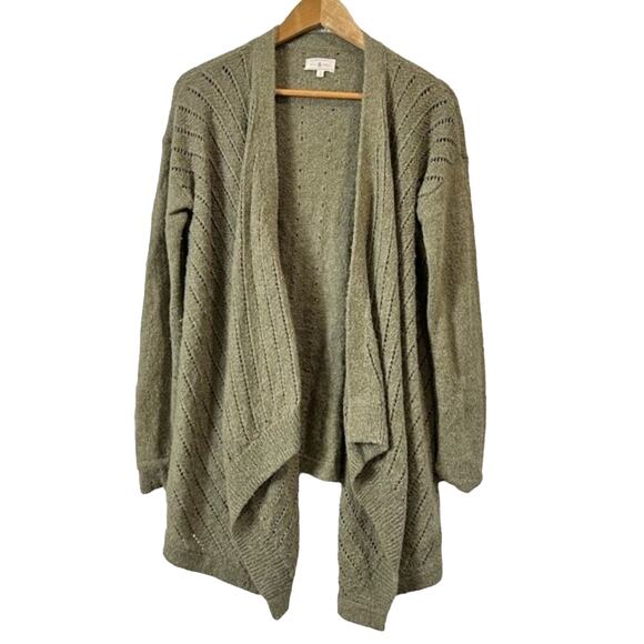Lou & Grey Small Green Knit Olive Green Oversized Flowy Cardigan - Picture 1 of 5